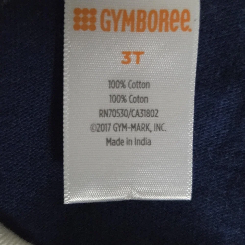 Gymboree Shirt Kids 3T Blue Gray White Striped Rugby Polo Long Sleeve Top